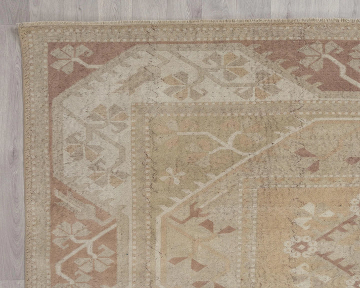 Multicolor Turkish Oushak Rug 8' 6" x 11' 5" Hand-Knotted border