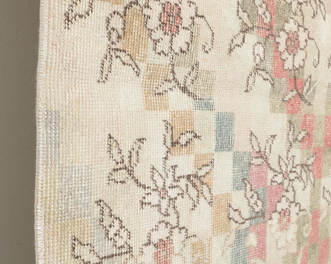 Beige Turkish Oushak Rug 3' 8" x 7' 8" Hand-Knotted | No. VR14097