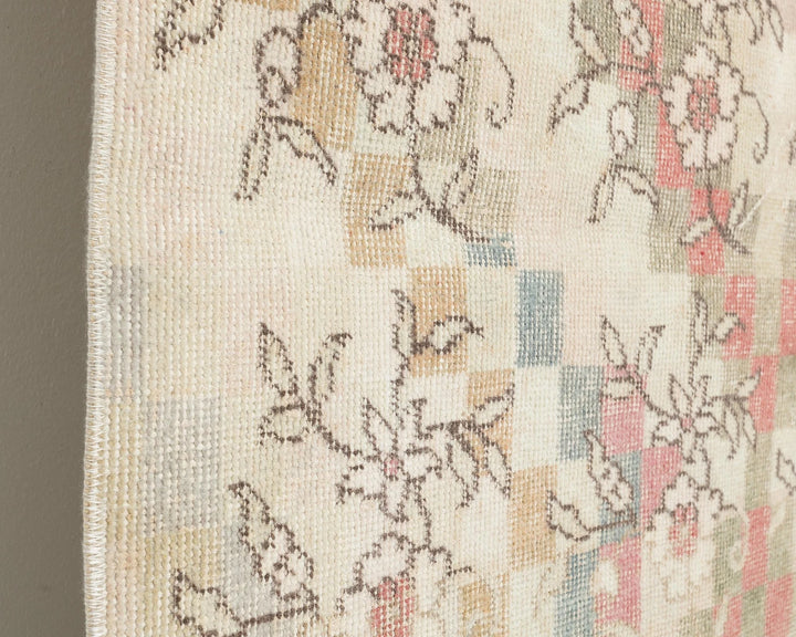 Beige Turkish Oushak Rug 3' 8" x 7' 8" Hand-Knotted | No. VR14097