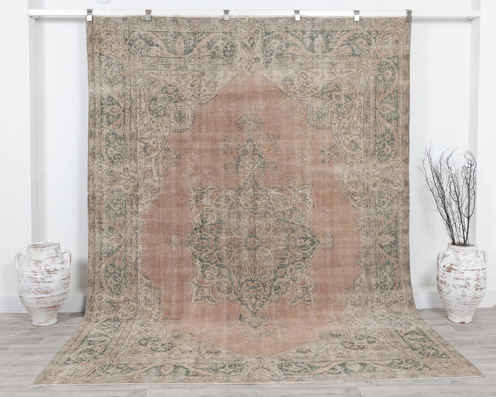 Red Turkish Oushak Rug 7' 2" x 10' Hand-Knotted | No. VR14141