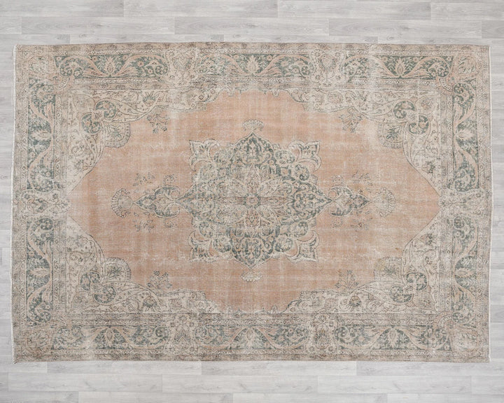 Red Turkish Oushak Rug 7' 2" x 10' Hand-Knotted | No. VR14141