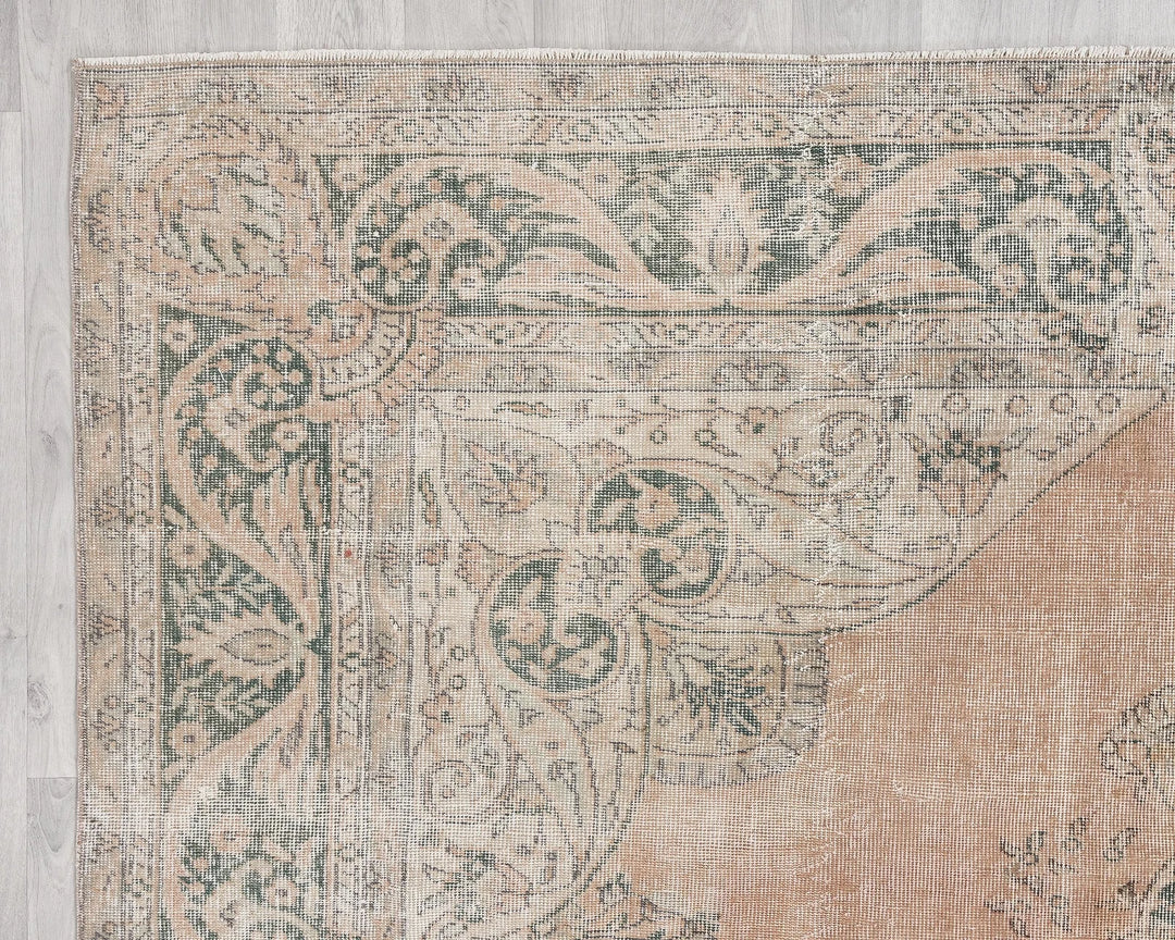 Red Turkish Oushak Rug 7' 2" x 10' Hand-Knotted | No. VR14141