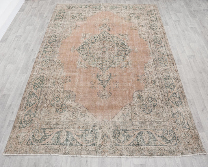 Red Turkish Oushak Rug 7' 2" x 10' Hand-Knotted | No. VR14141