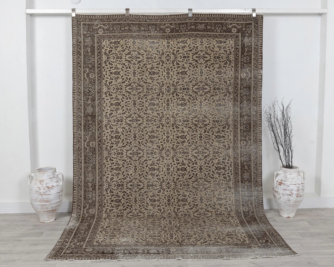 Multicolor Turkish Oushak Rug 6' 6" x 9' 9" Hand-Knotted | No. VR14181