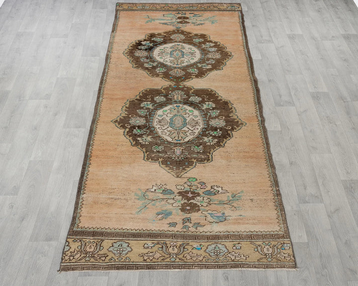 Blue Turkish Oushak Rug 3' 3" x 11' Hand-Knotted view 9