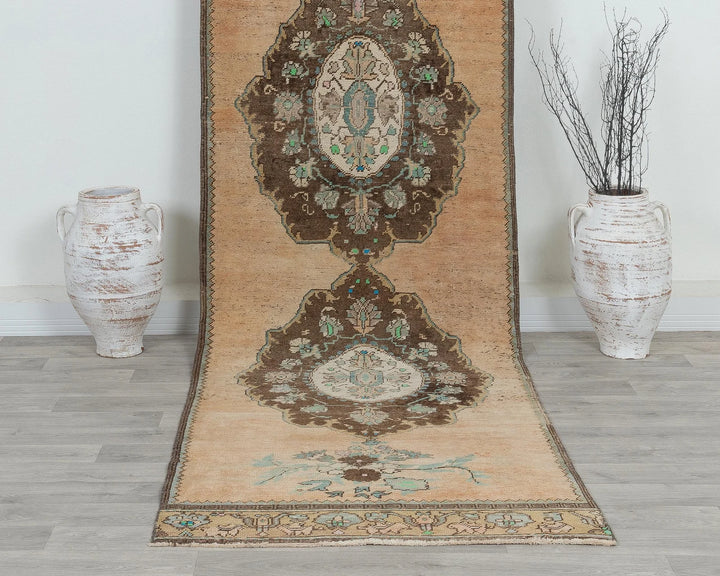 Blue Turkish Oushak Rug 3' 3" x 11' Hand-Knotted view
