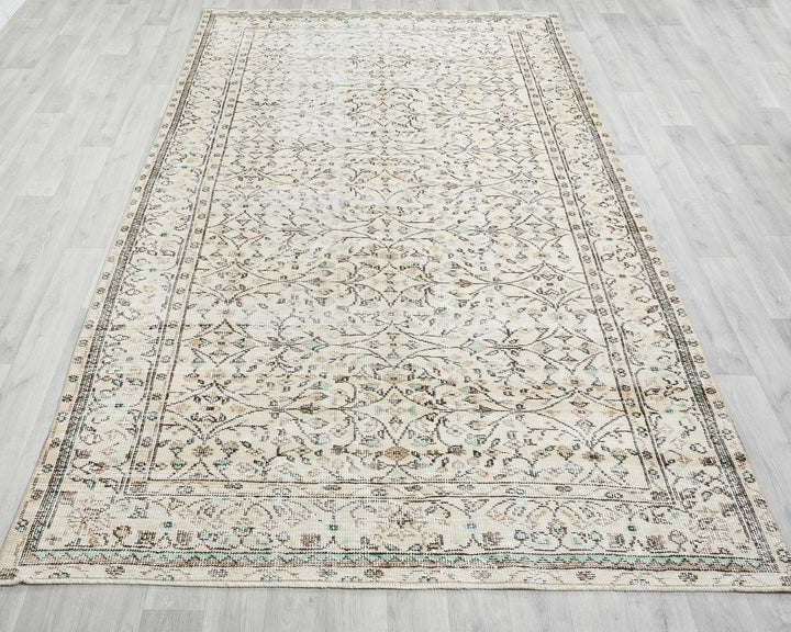 Multicolor Turkish Oushak Rug 5' 8" x 9' Hand-Knotted | No. VR14247