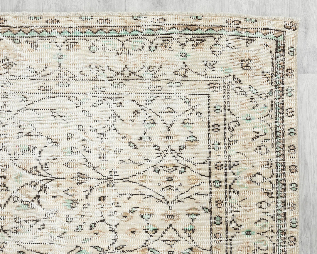 Multicolor Turkish Oushak Rug 5' 8" x 9' Hand-Knotted | No. VR14247