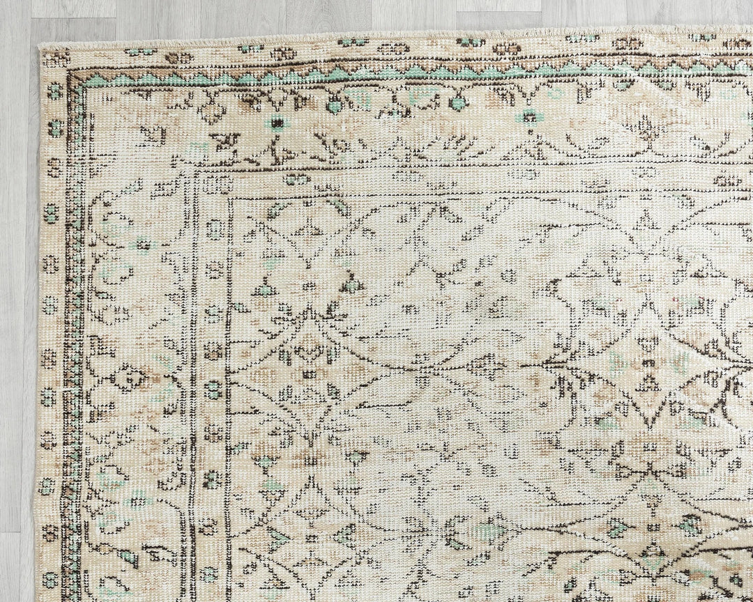 Multicolor Turkish Oushak Rug 5' 8" x 9' Hand-Knotted | No. VR14247