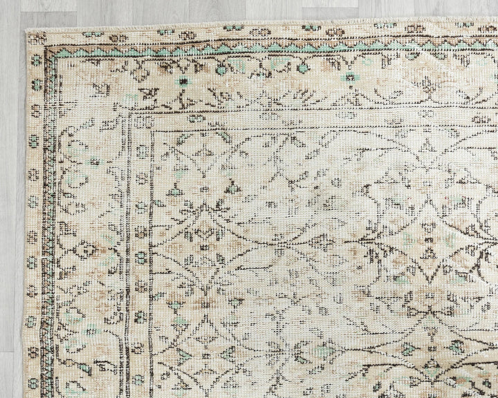 Multicolor Turkish Oushak Rug 5' 8" x 9' Hand-Knotted | No. VR14247