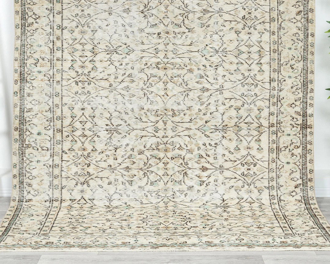 Multicolor Turkish Oushak Rug 5' 8" x 9' Hand-Knotted | No. VR14247