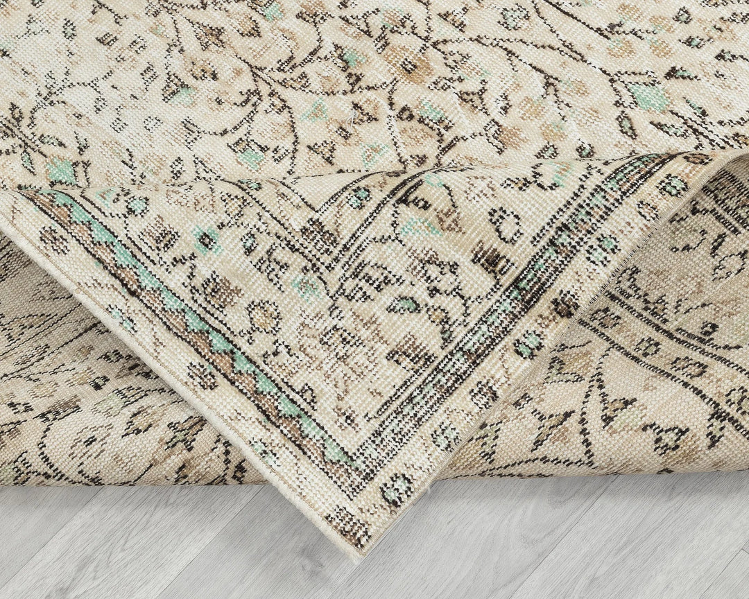 Multicolor Turkish Oushak Rug 5' 8" x 9' Hand-Knotted | No. VR14247