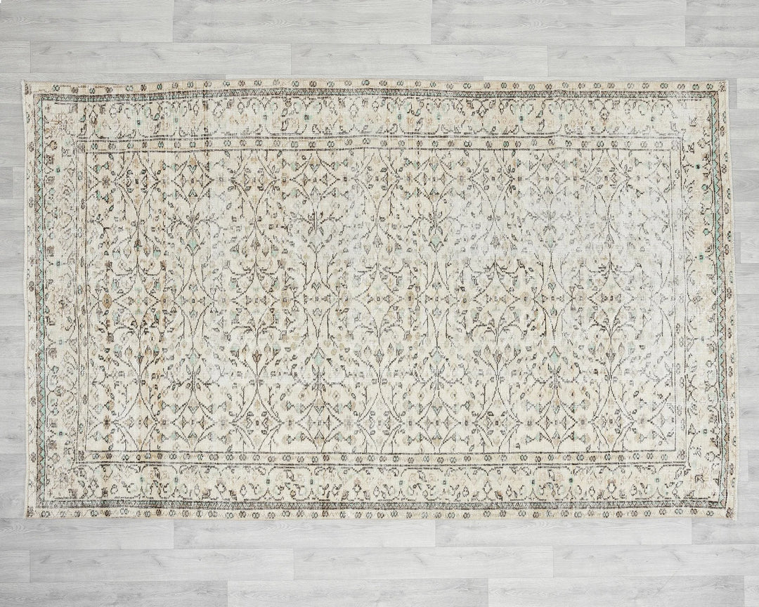 Multicolor Turkish Oushak Rug 5' 8" x 9' Hand-Knotted | No. VR14247