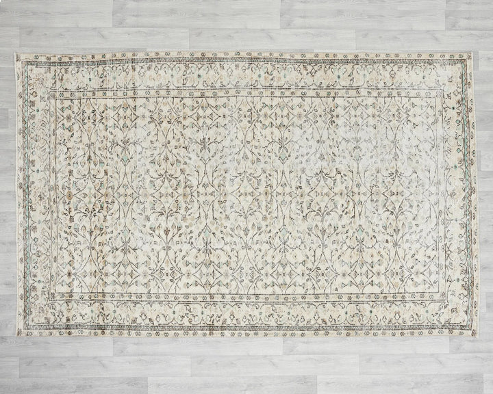 Multicolor Turkish Oushak Rug 5' 8" x 9' Hand-Knotted | No. VR14247
