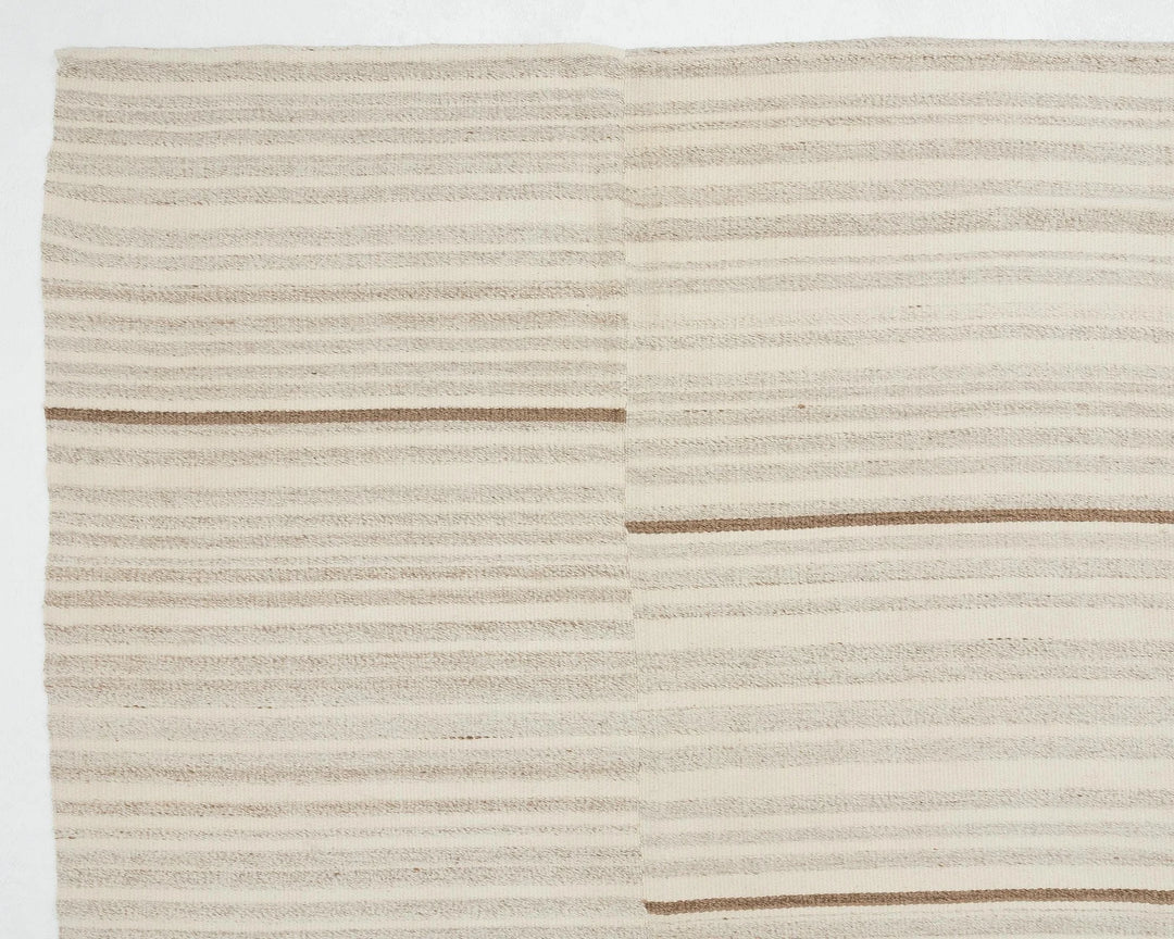 Beige Turkish Kilim Rug 9' 6" x 13' Flat-Weave | No. VR14380