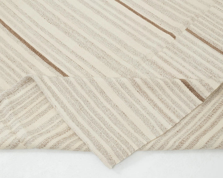 Beige Turkish Kilim Rug 9' 6" x 13' Flat-Weave | No. VR14380