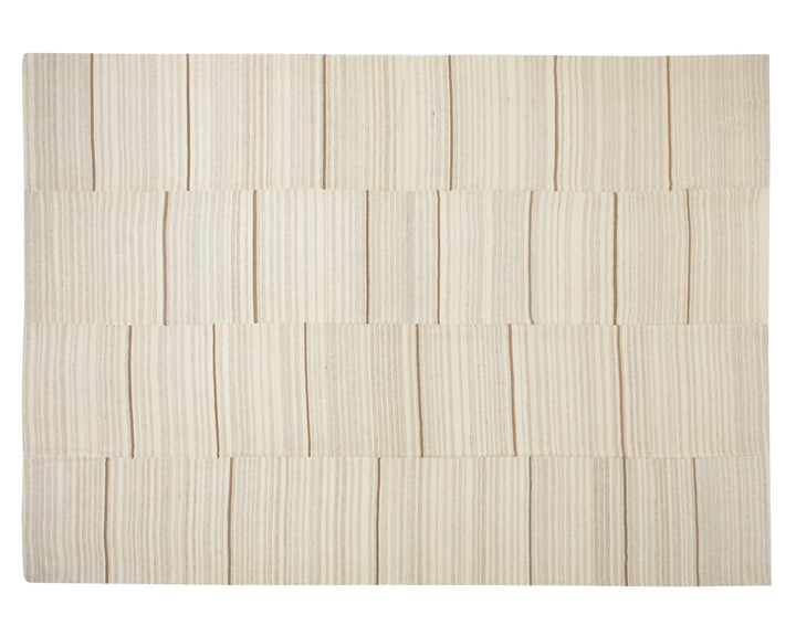 Beige Turkish Kilim Rug 9' 6" x 13' Flat-Weave | No. VR14380