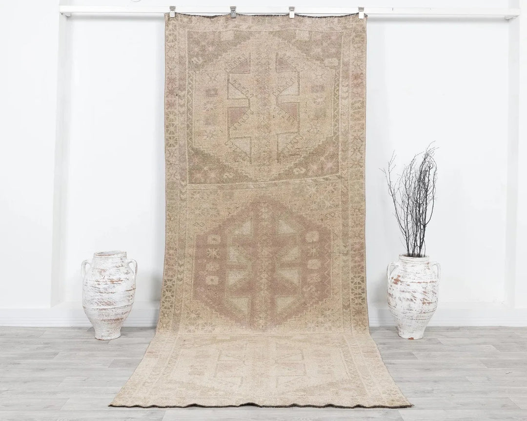 Multicolor Turkish Oushak Rug 4' 3" x 10' 1" Hand-Knotted | No. VR14451