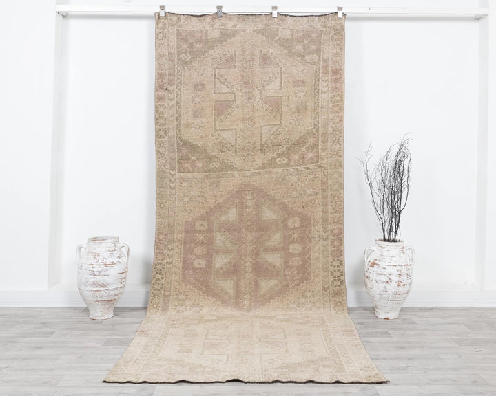 Multicolor Turkish Oushak Rug 4' 3" x 10' 1" Hand-Knotted | No. VR14451