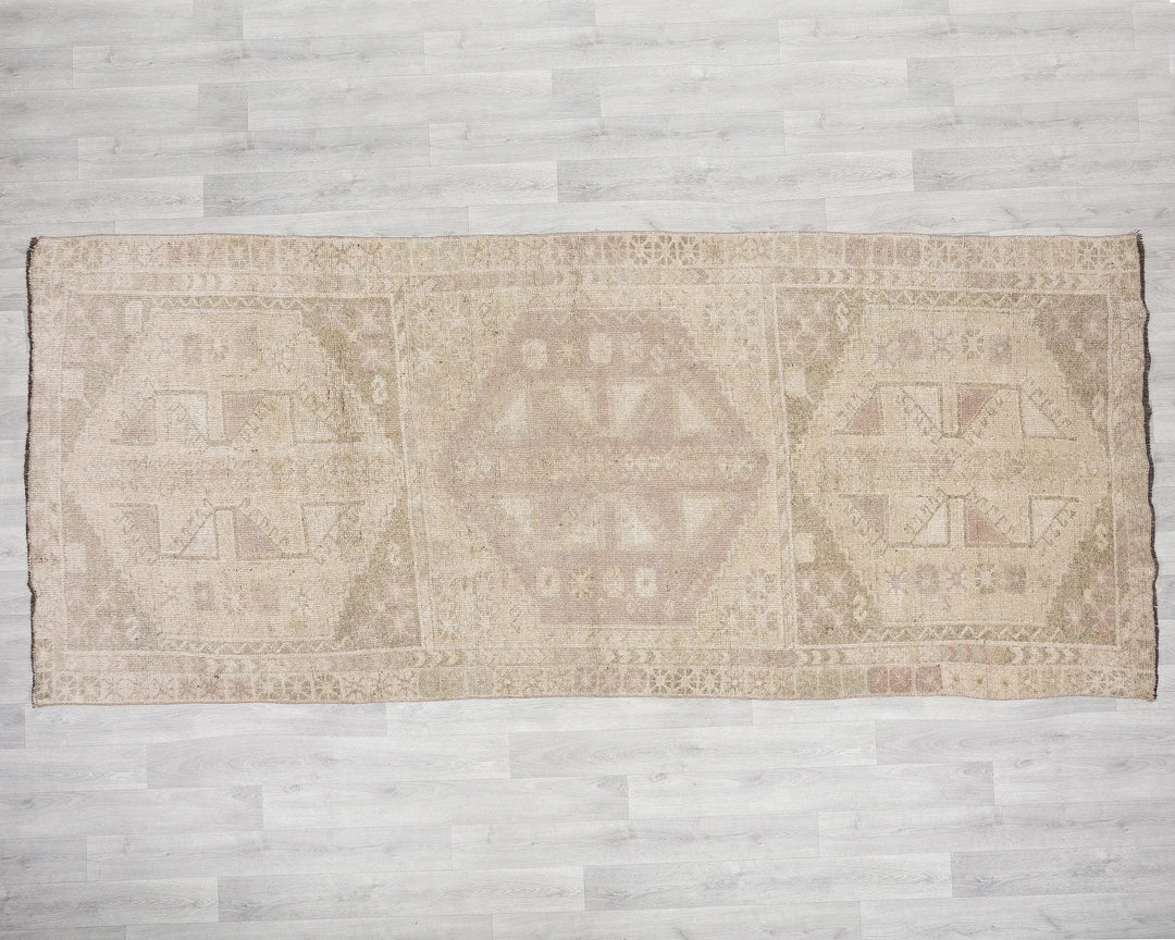 Multicolor Turkish Oushak Rug 4' 3" x 10' 1" Hand-Knotted | No. VR14451
