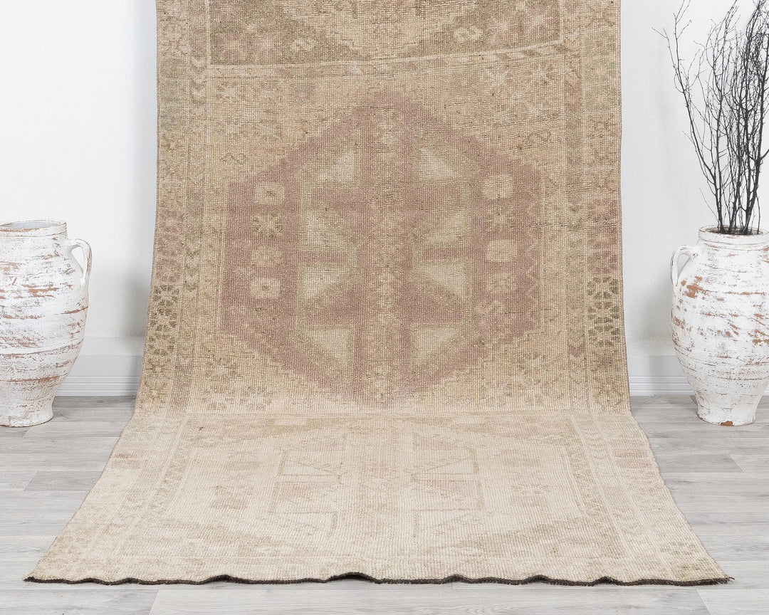 Multicolor Turkish Oushak Rug 4' 3" x 10' 1" Hand-Knotted | No. VR14451