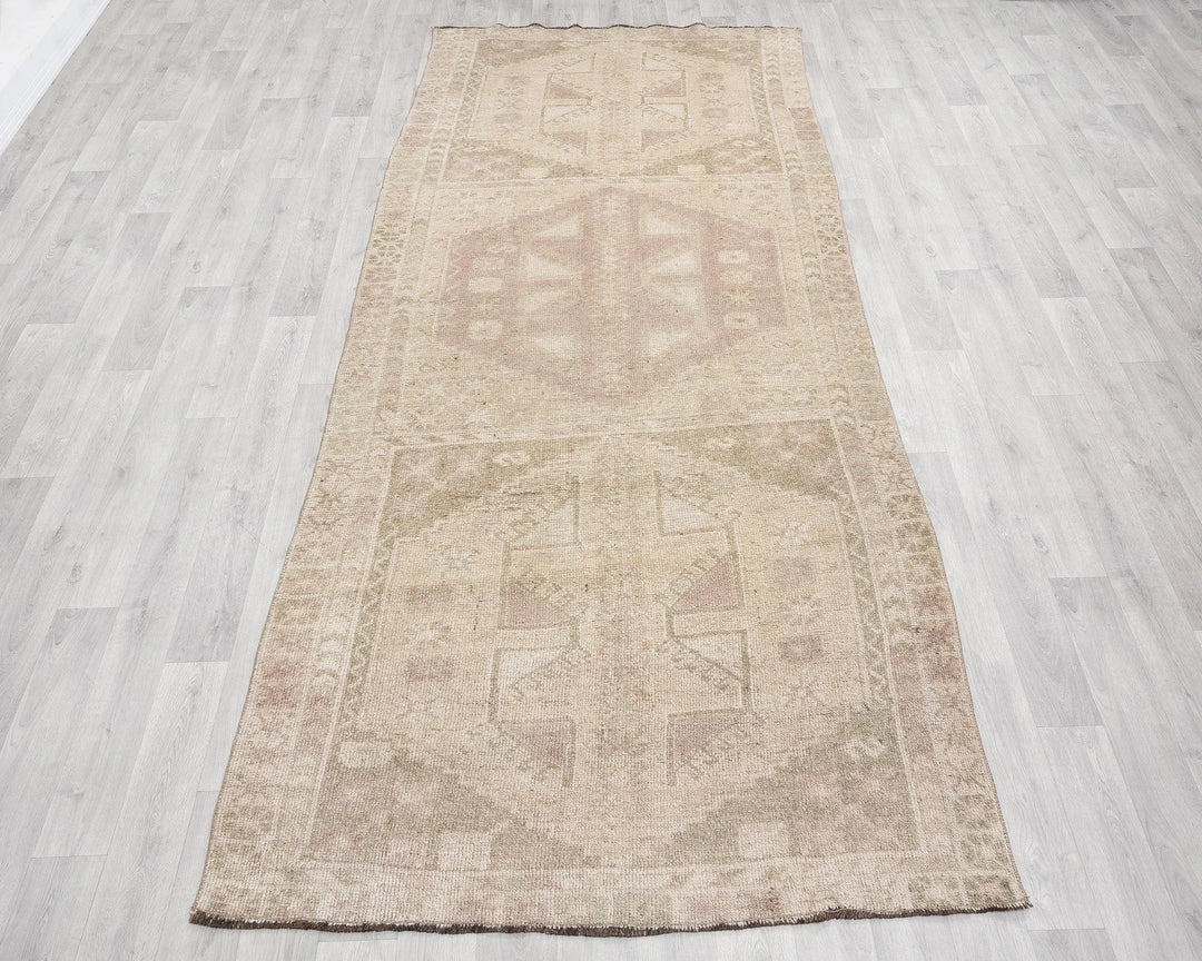 Multicolor Turkish Oushak Rug 4' 3" x 10' 1" Hand-Knotted | No. VR14451
