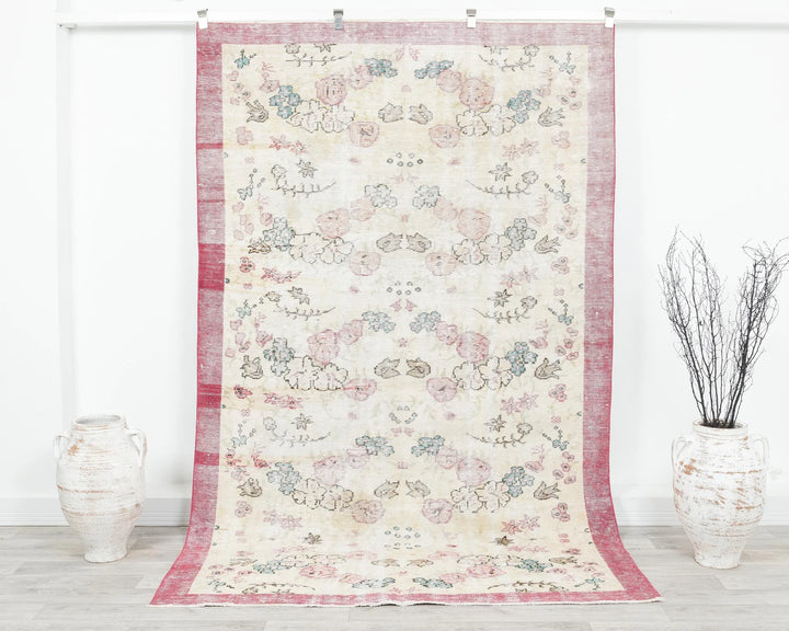 Multicolor Turkish Oushak Rug 5'5" x 8'8" Hand-Knotted | No. VR14510