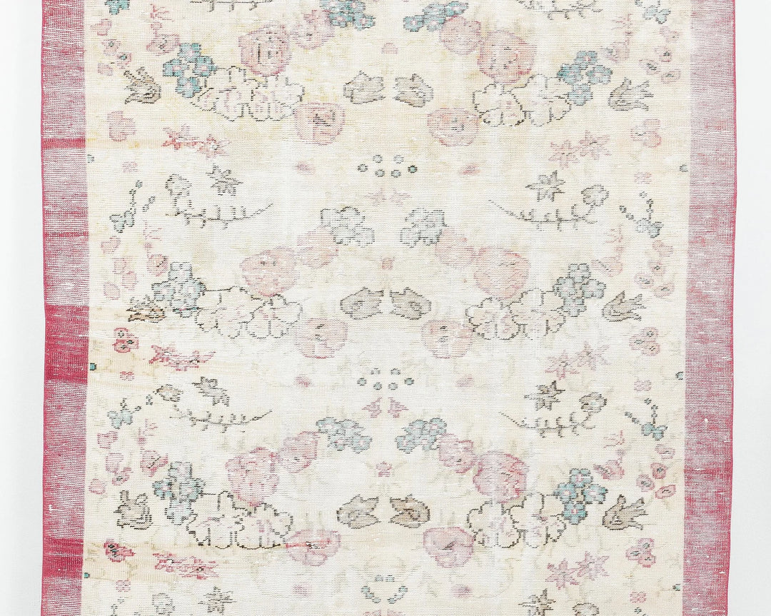 Multicolor Turkish Oushak Rug 5'5" x 8'8" Hand-Knotted | No. VR14510