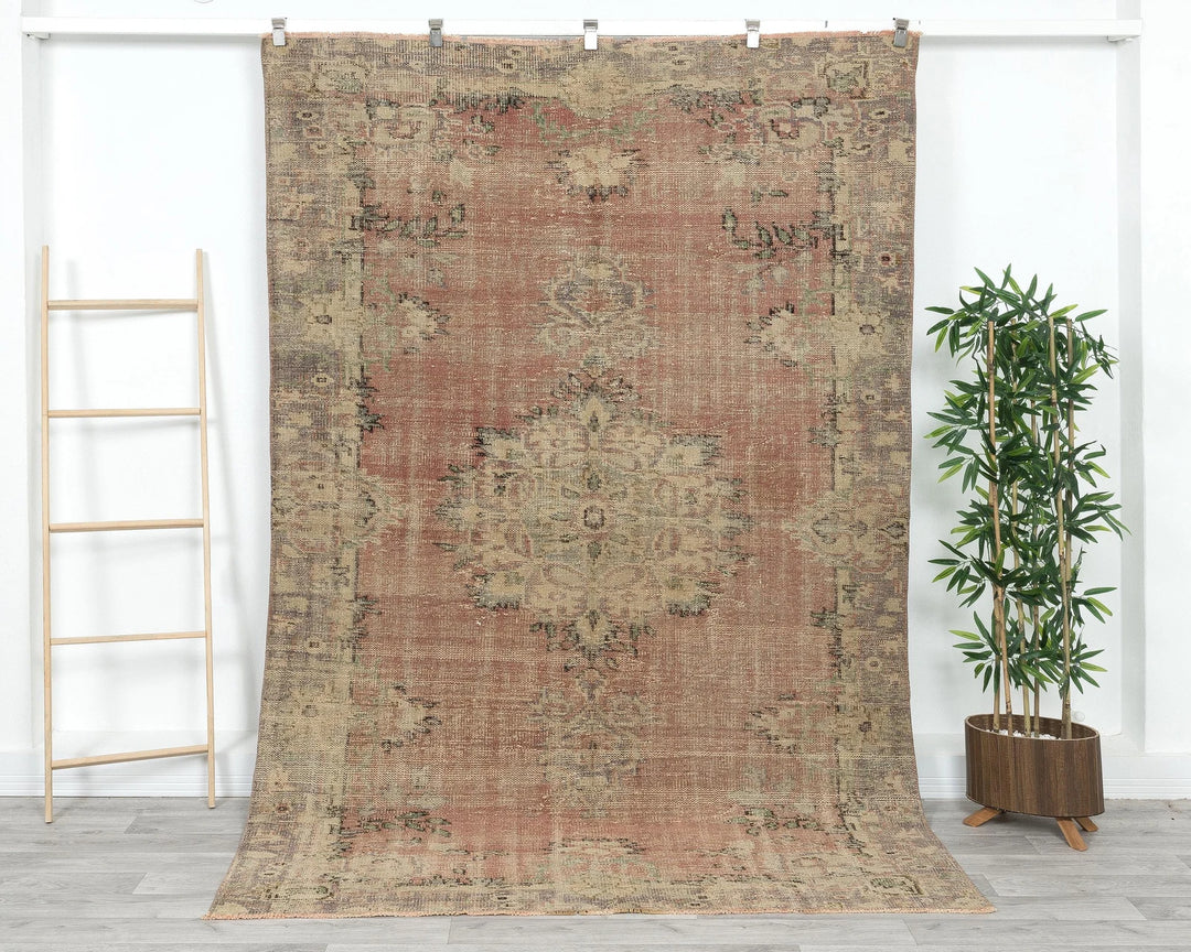Multicolor Turkish Oushak Rug 5'10" x 8'6" Hand-Knotted | No. VR14511