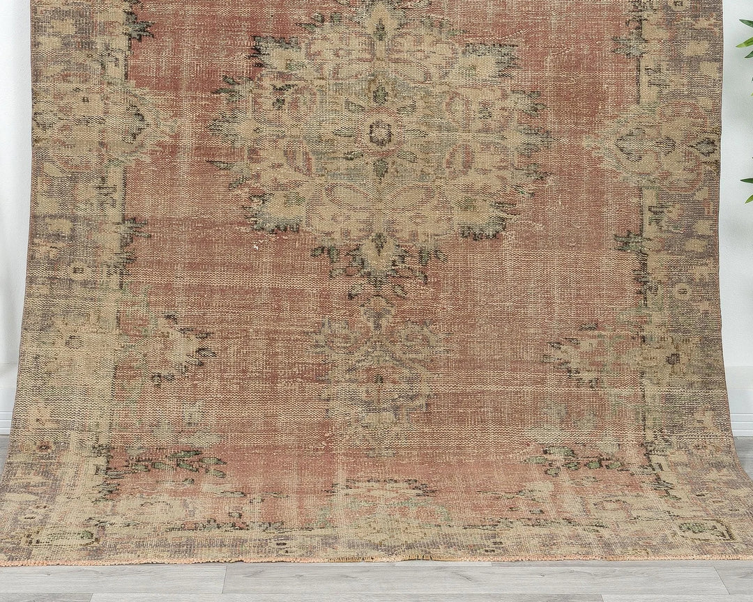 Multicolor Turkish Oushak Rug 5'10" x 8'6" Hand-Knotted | No. VR14511
