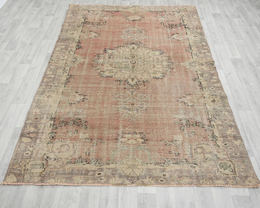 Multicolor Turkish Oushak Rug 5'10" x 8'6" Hand-Knotted | No. VR14511