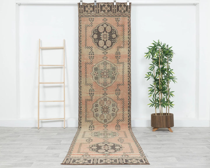 Multicolor Turkish Oushak Rug 3' x 11' 4" Hand-Knotted | No. VR14562