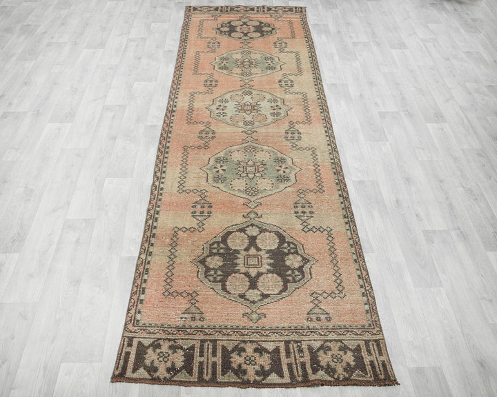 Multicolor Turkish Oushak Rug 3' x 11' 4" Hand-Knotted | No. VR14562