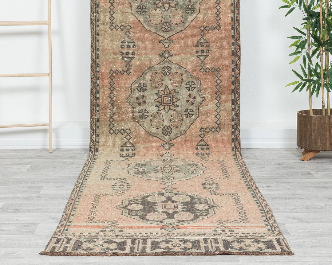 Multicolor Turkish Oushak Rug 3' x 11' 4" Hand-Knotted | No. VR14562