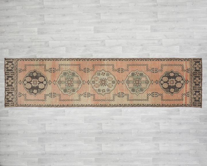 Multicolor Turkish Oushak Rug 3' x 11' 4" Hand-Knotted | No. VR14562