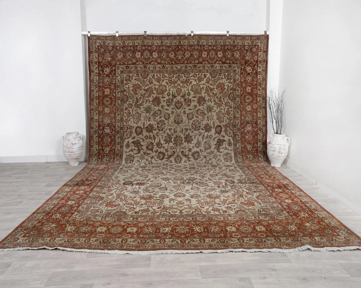 Multicolor Turkish Oushak Rug 9' 10" x 13' 11" Hand-Knotted