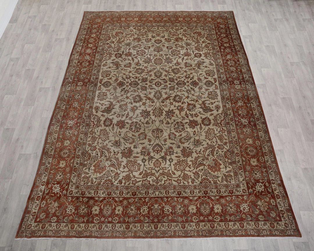 Multicolor Turkish Oushak Rug 9' 10" x 13' 11" Hand-Knotted reverse