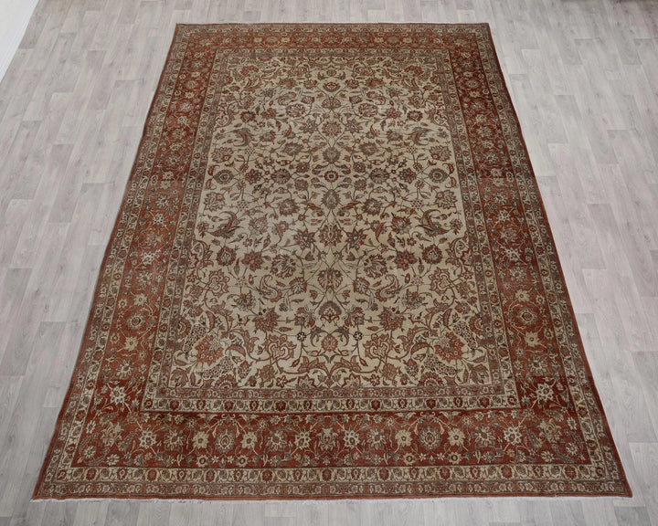 Multicolor Turkish Oushak Rug 9' 10" x 13' 11" Hand-Knotted reverse