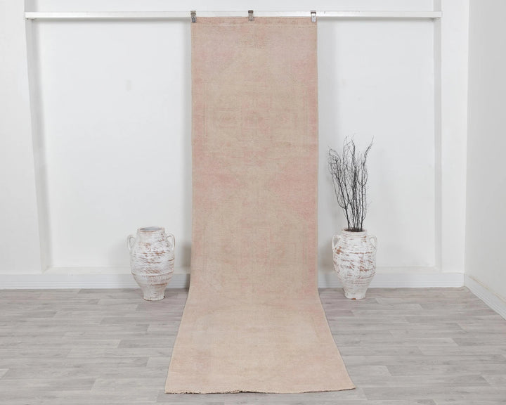 Multicolor Turkish Oushak Rug 3' 2" x 11' 7" Hand-Knotted | No. VR14675