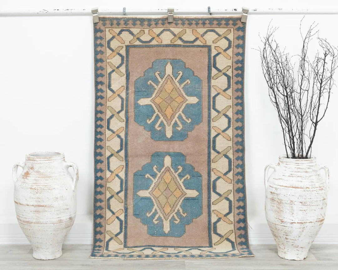 Multicolor Turkish Oushak Rug 2'11" x 4'10" Hand-Knotted | No. VR14737