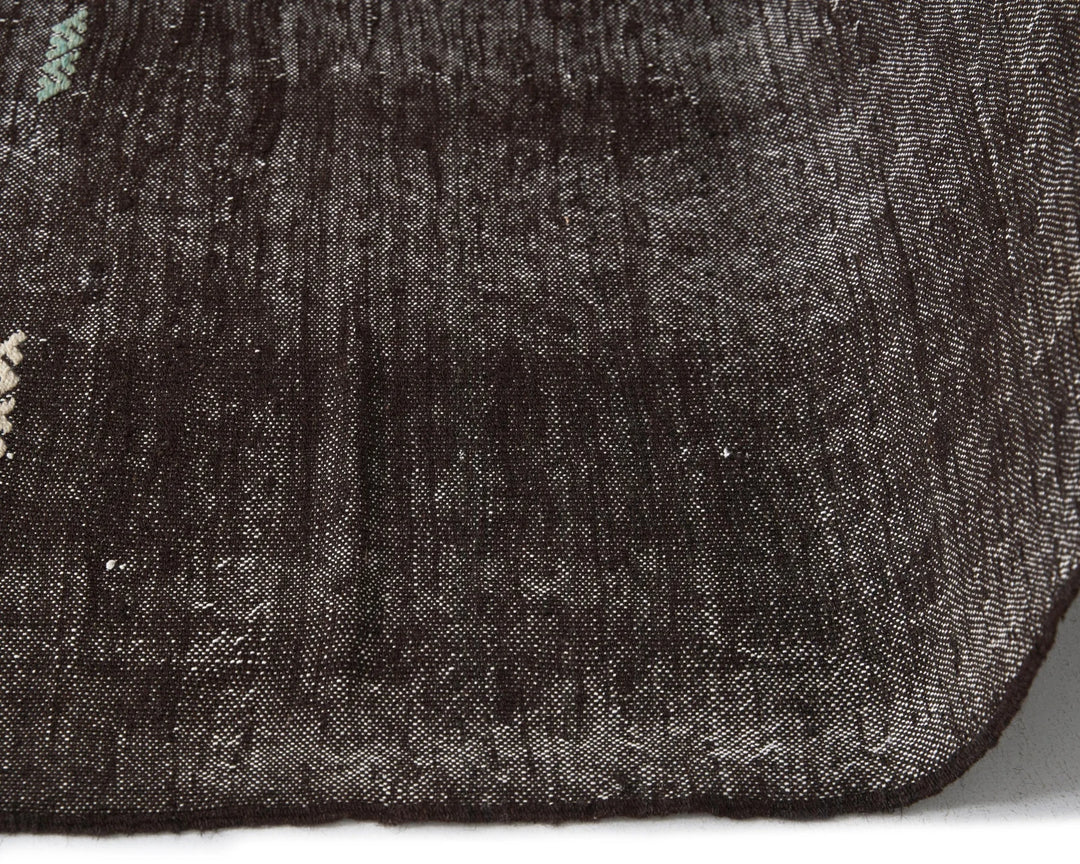 Brown Turkish Kilim Rug 6'9" x 9'10" Flat-Weave | No. VR14889