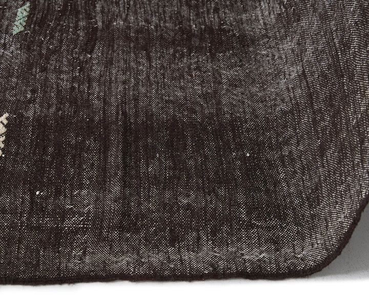 Brown Turkish Kilim Rug 6'9" x 9'10" Flat-Weave | No. VR14889