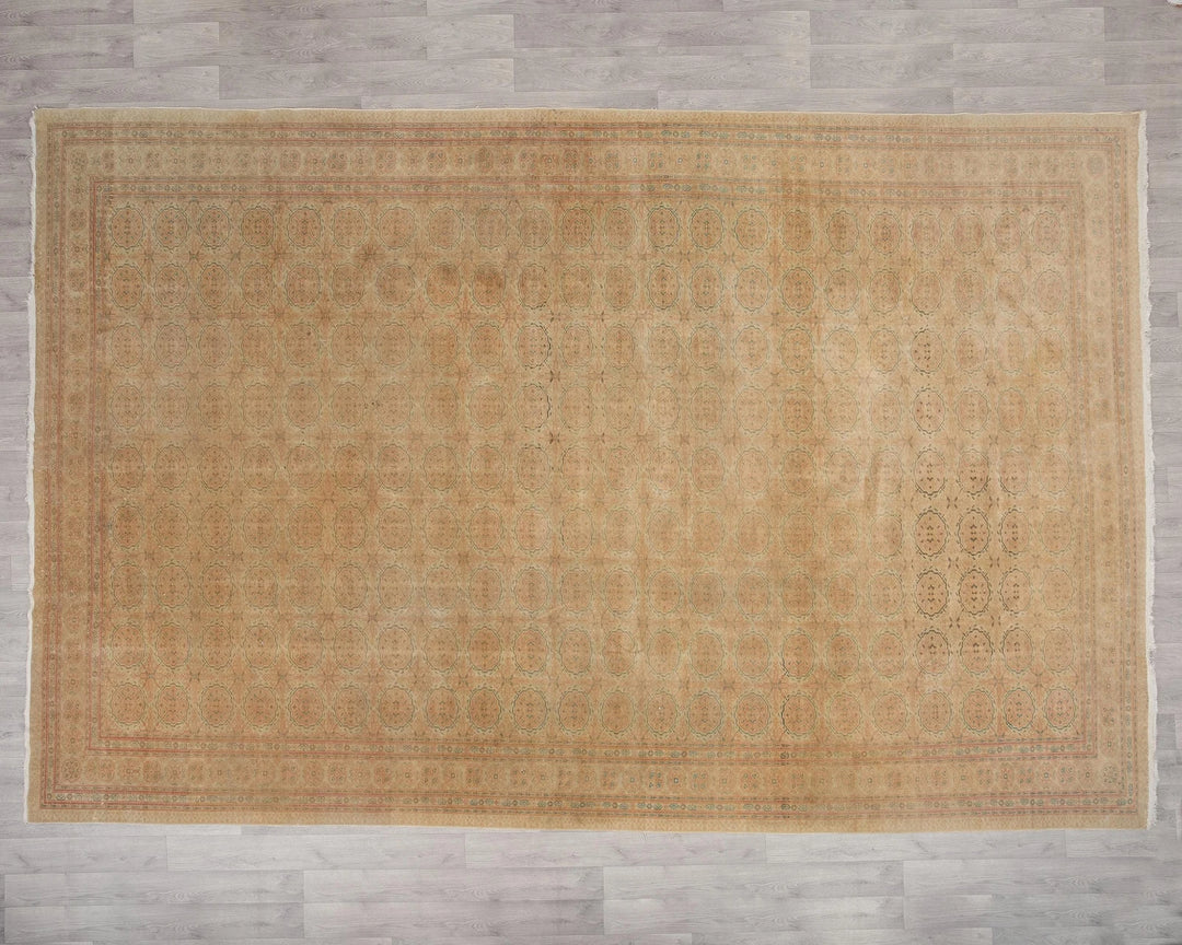 Beige Turkish Oushak Rug 8' 4" x 12' 2" Hand-Knotted | No. VR14986