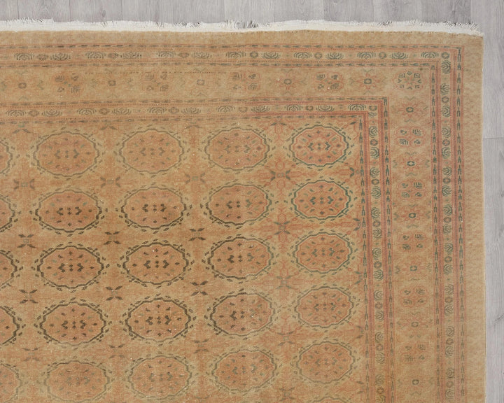 Beige Turkish Oushak Rug 8' 4" x 12' 2" Hand-Knotted | No. VR14986