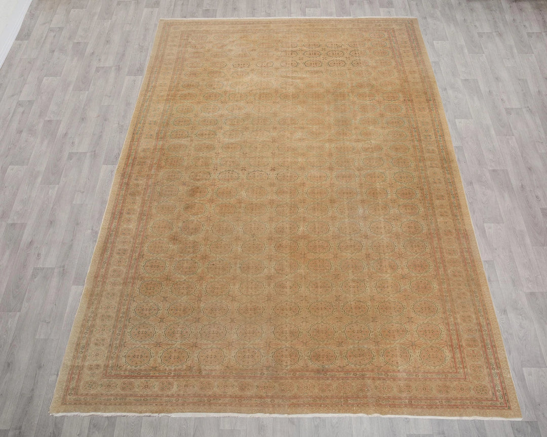 Beige Turkish Oushak Rug 8' 4" x 12' 2" Hand-Knotted | No. VR14986