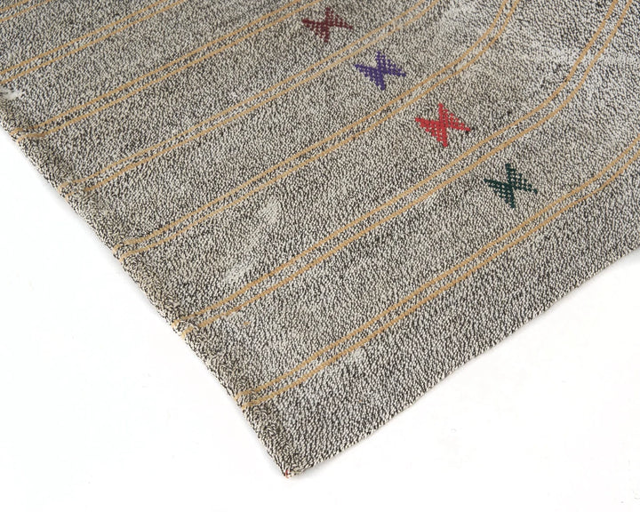 Gray Turkish Kilim Rug 5' 7" x 8' 6" Flat-Weave | No. VR15060