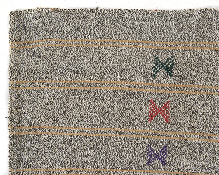Gray Turkish Kilim Rug 5' 7" x 8' 6" Flat-Weave | No. VR15060