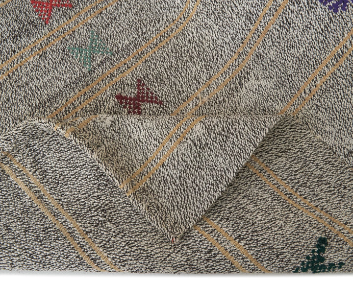 Gray Turkish Kilim Rug 5' 7" x 8' 6" Flat-Weave | No. VR15060