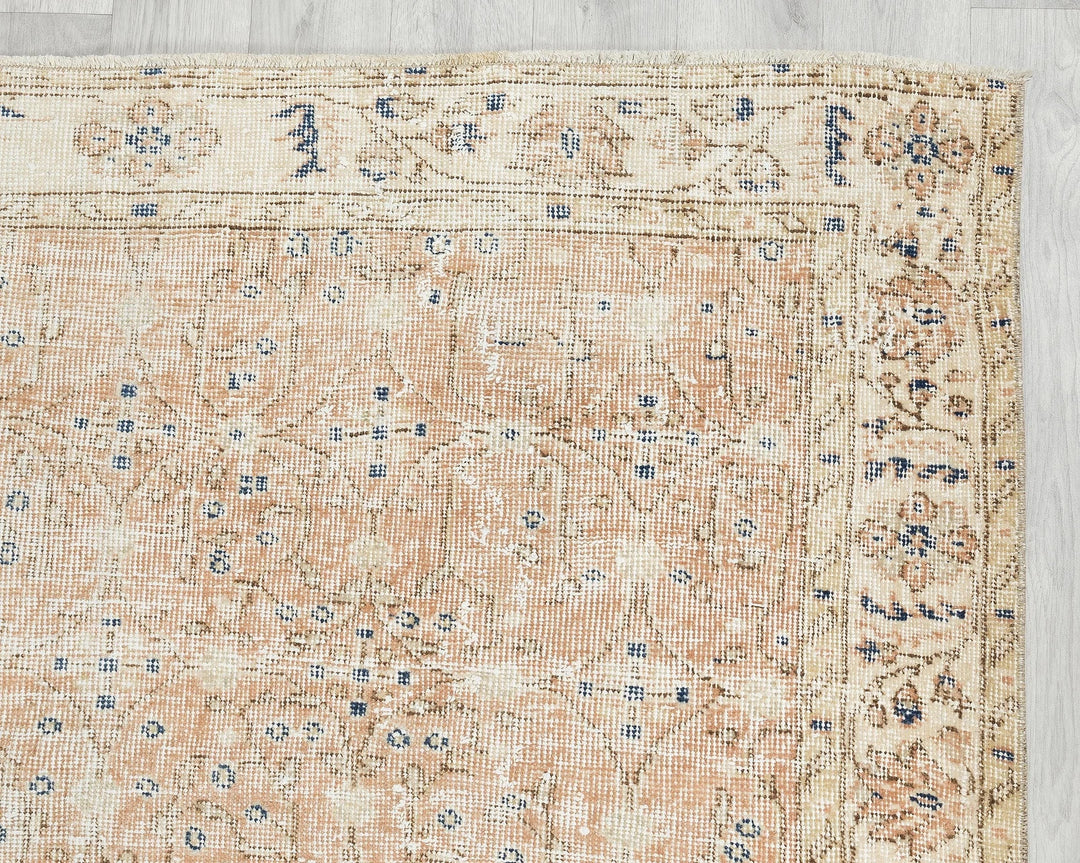 Multicolor Turkish Vintage Rug 4' 8" x 7' 1" Hand-Knotted | No. VR15168