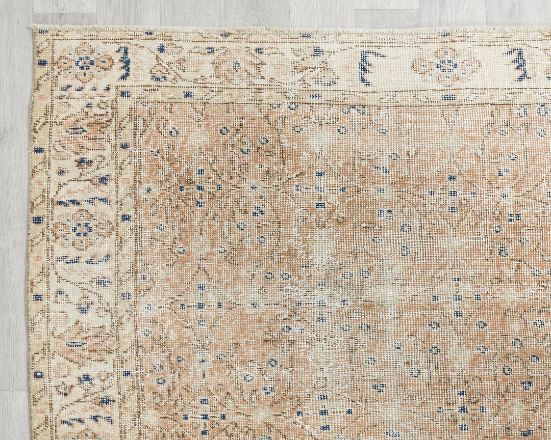 Multicolor Turkish Vintage Rug 4' 8" x 7' 1" Hand-Knotted | No. VR15168